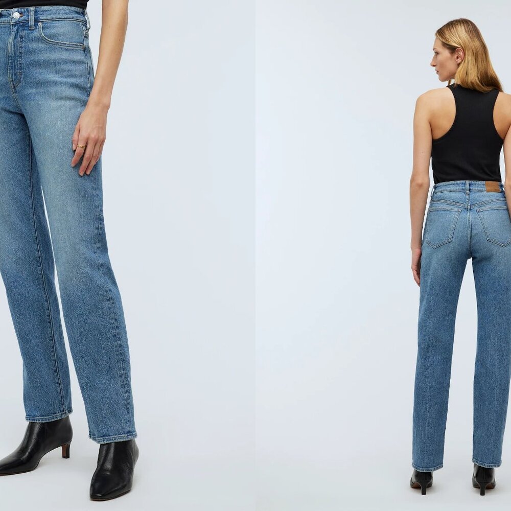 MADEWELL the 90s straight jeans in rondell wash (sz26/altered hem)